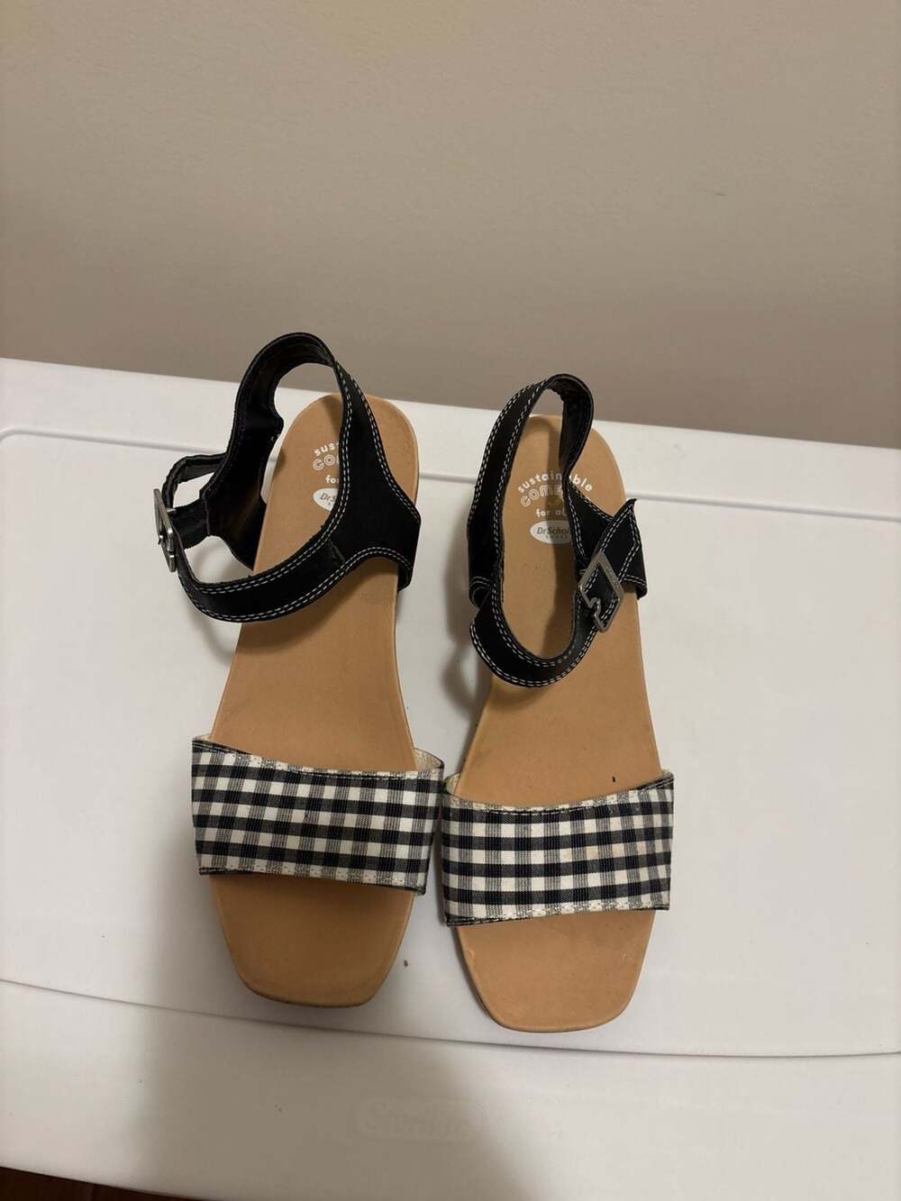 Dr. Scholl's Glimmer Gingham Wedge Sandals Size 10M